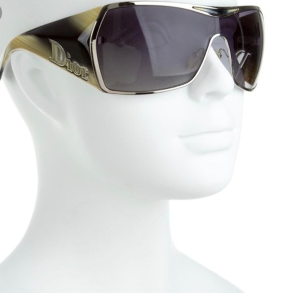 RARE Christian Dior Guacho Shield Sunglasses Early 2000's Retro Dio Sunnies - Picture 2 of 14